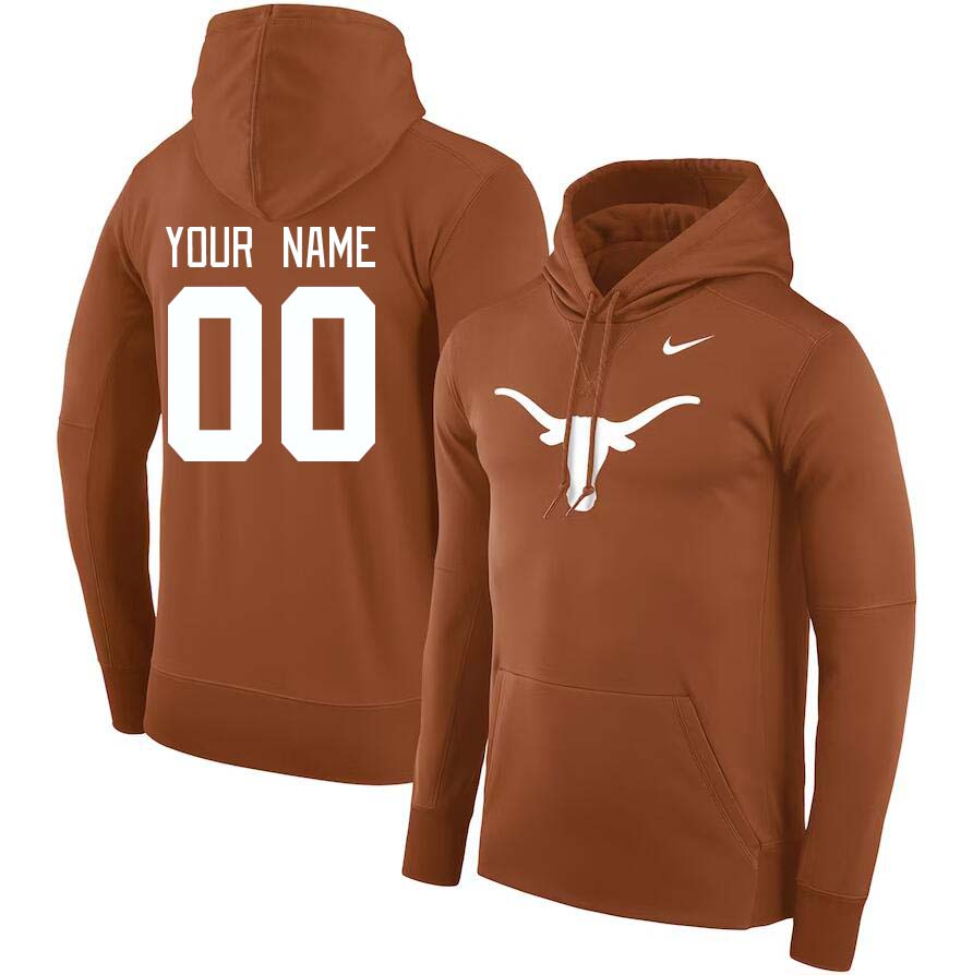Custom Texas Longhorns Name And Number College Hoodie-Orange